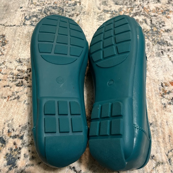 Turquoise Leather Loafers Sz 9W - Picture 6 of 7